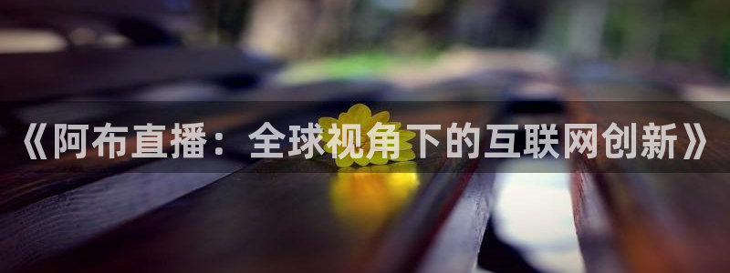 松鼠直播体育免费：《阿布直播：全球视角下的互联网创新》